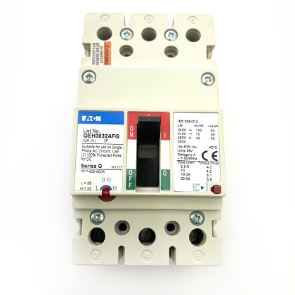 Eaton MEM GEH3032AFG Series G 32A 32 Amp - 25A 3 Pole Phase MCCB Circuit Breaker